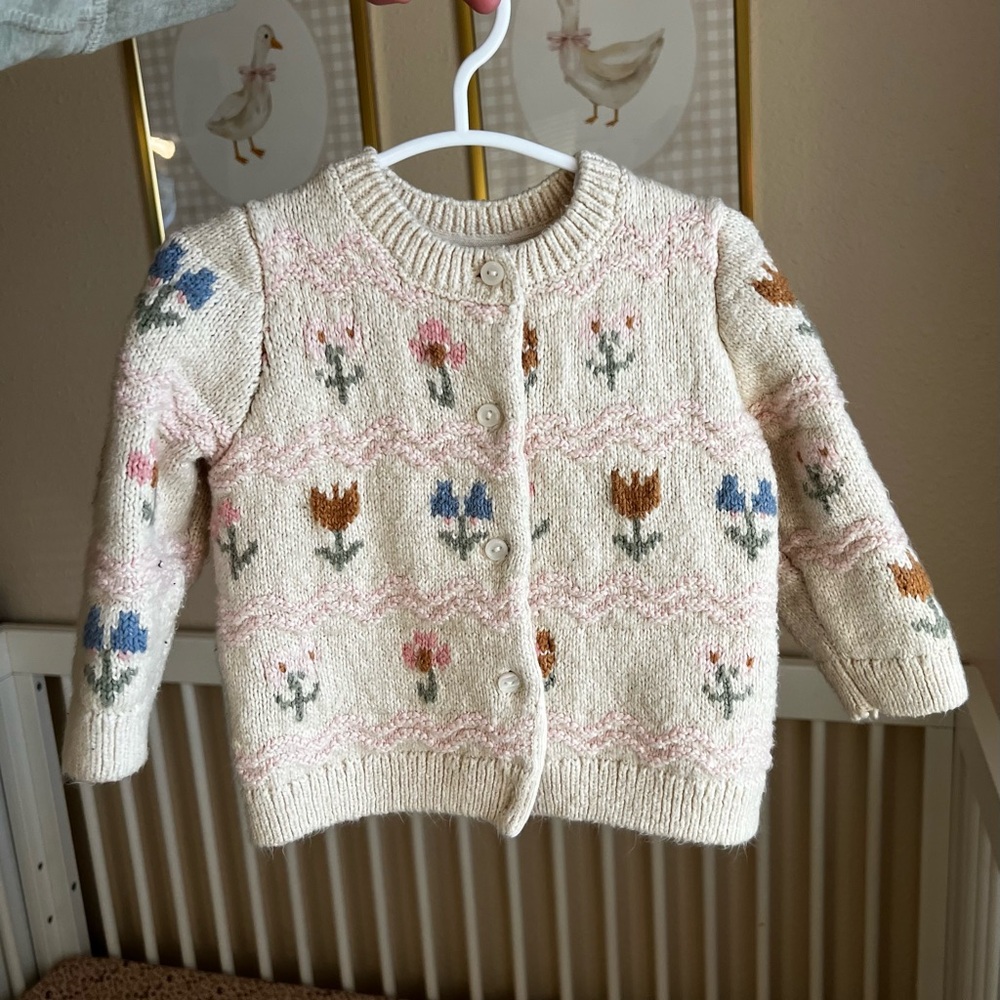 H&M floral knot cardigan